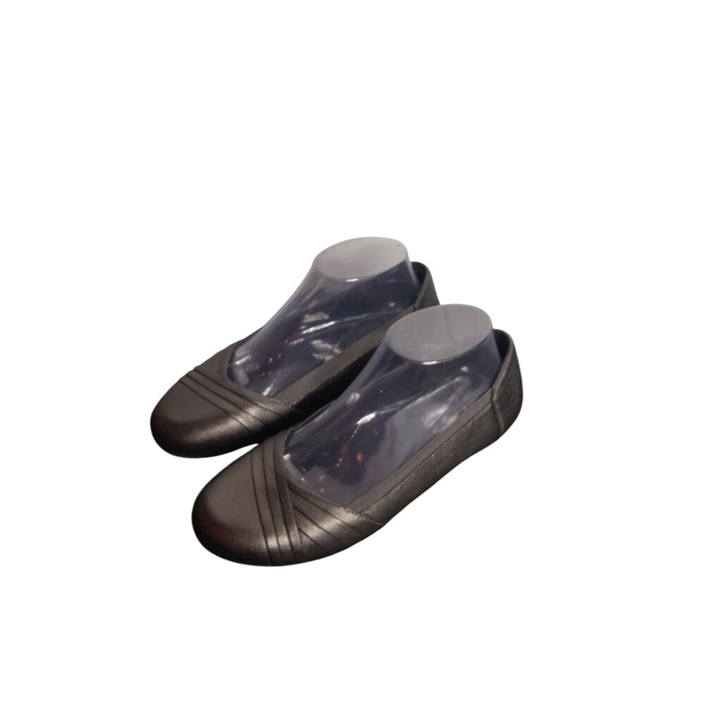 ABEO Women's Frankly Ballet Flat Gunmetal/metallic grey comfort 7.5